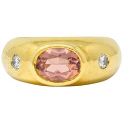 H. Stern Imperial Topas Diamant 18 Karat Gold Unisex Vintage Band Ring