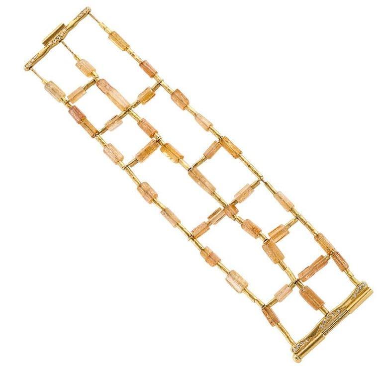 Modern H Stern Imperial Topaz Diamond Gold Bracelet