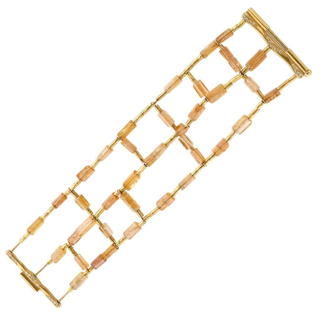 H Stern Imperial Topaz Diamond Gold Bracelet