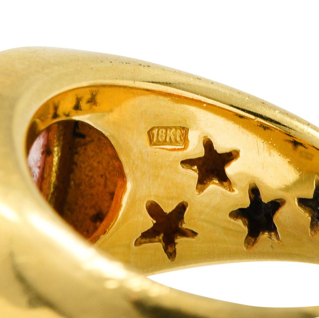 H. Stern Italian Rutilated Quartz Diamond 18 Karat Yellow Gold Gemstone Ring 1