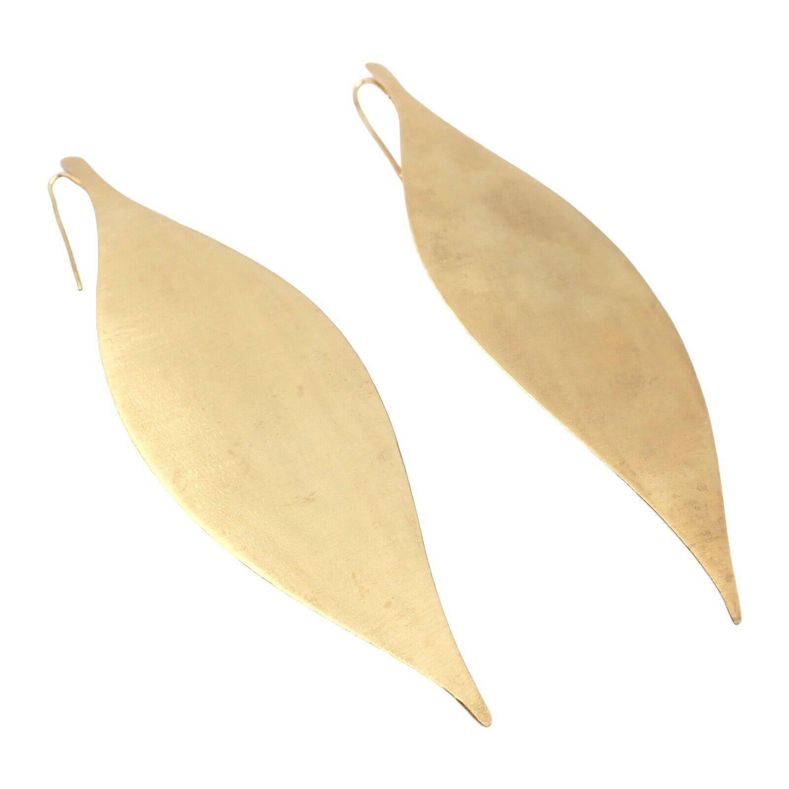 H. Stern Long Giant Leaf Dangle Yellow Gold Earrings For Sale 6