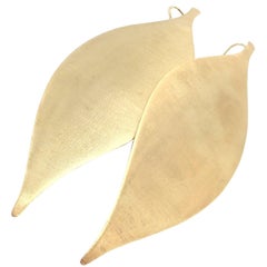 H. Stern Long Giant Leaf Dangle Yellow Gold Earrings