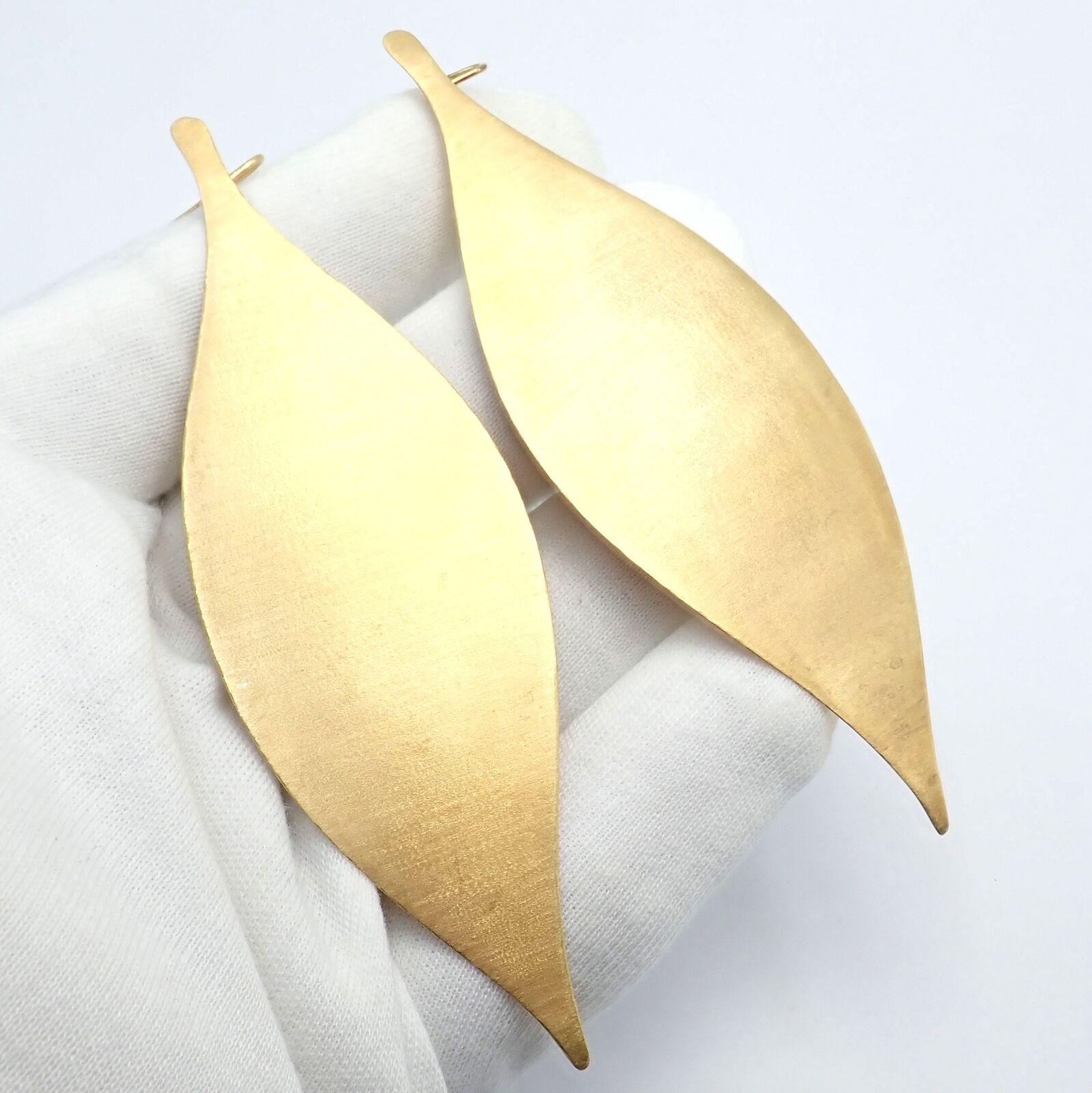 H. Stern Long Giant Leaf Dangle Yellow Gold Earrings For Sale 1