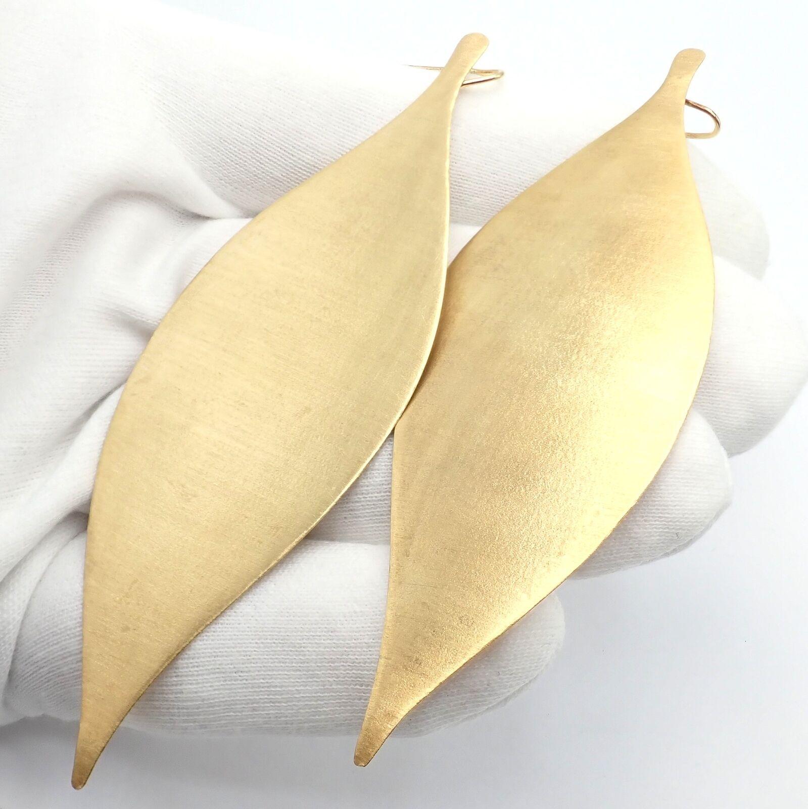 H. Stern Long Giant Leaf Dangle Yellow Gold Earrings For Sale 3