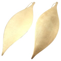 H. Stern Long Giant Leaf Dangle Yellow Gold Earrings