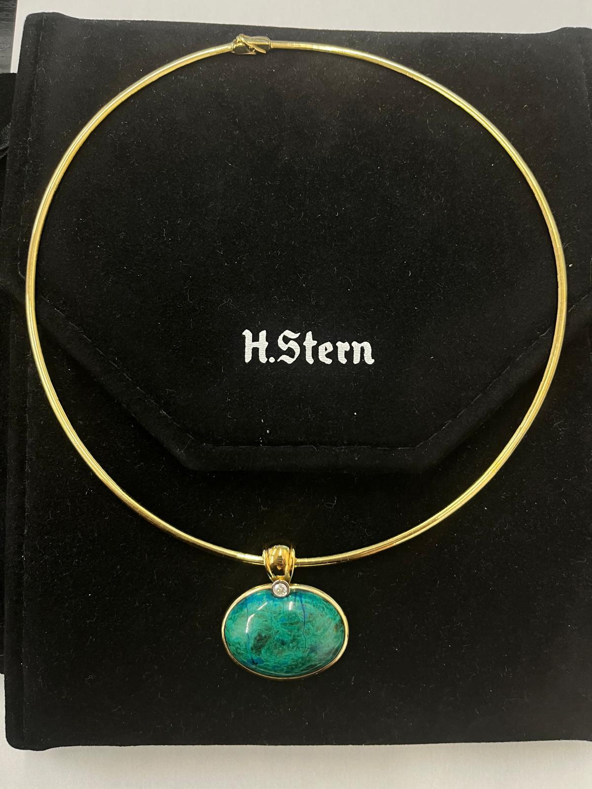 H. Stern Collana girocollo con malachite e diamanti in oro giallo 18 ct. in vendita 2