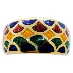 H. Stern Multi-Color Enamel and 18 Karat Yellow Gold Ring