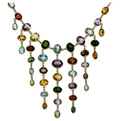 H. Stern Multi-Color Gemstone Yellow Gold Chandelier Necklace