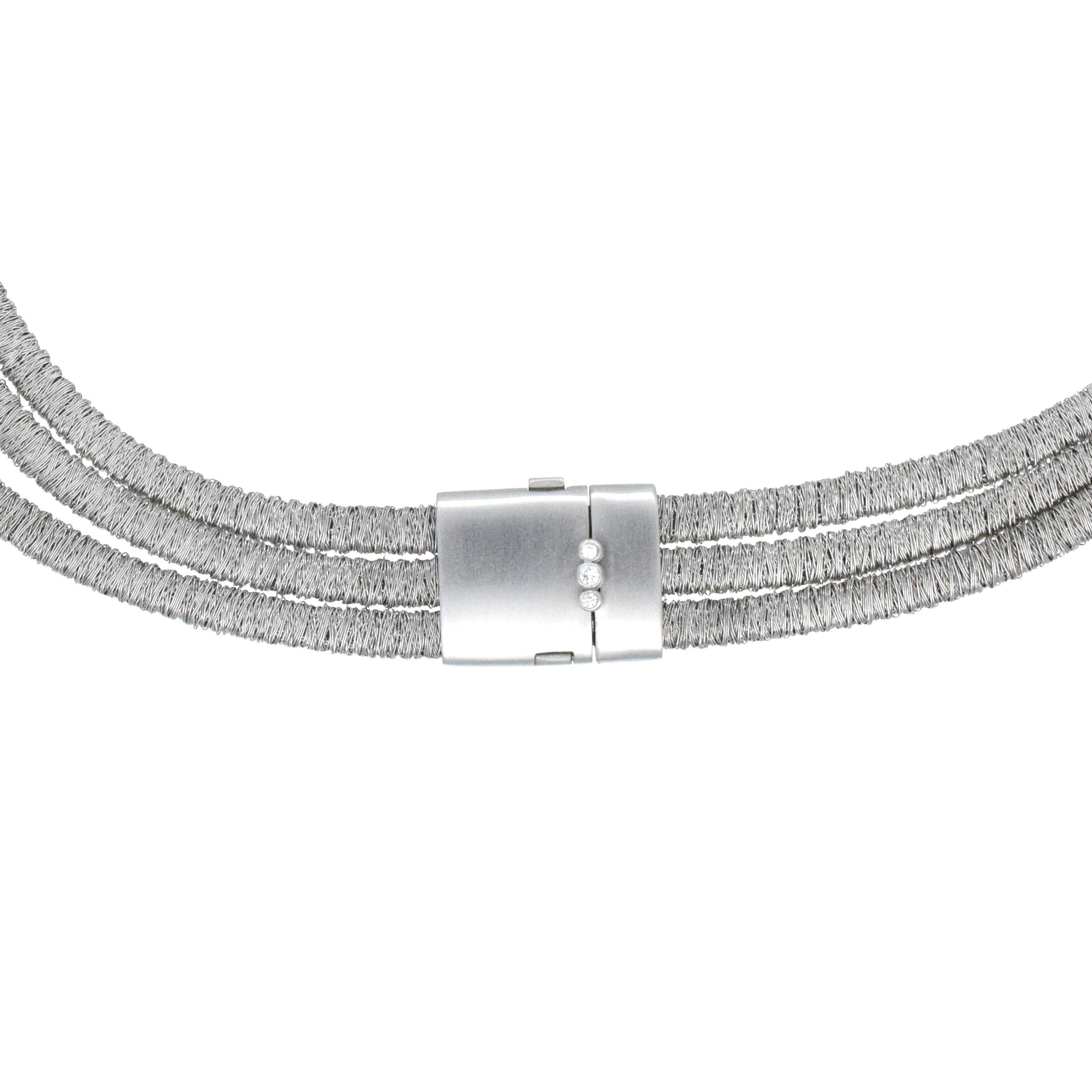 H. Stern Multi Row Necklace In 18k White Gold. For Sale 2