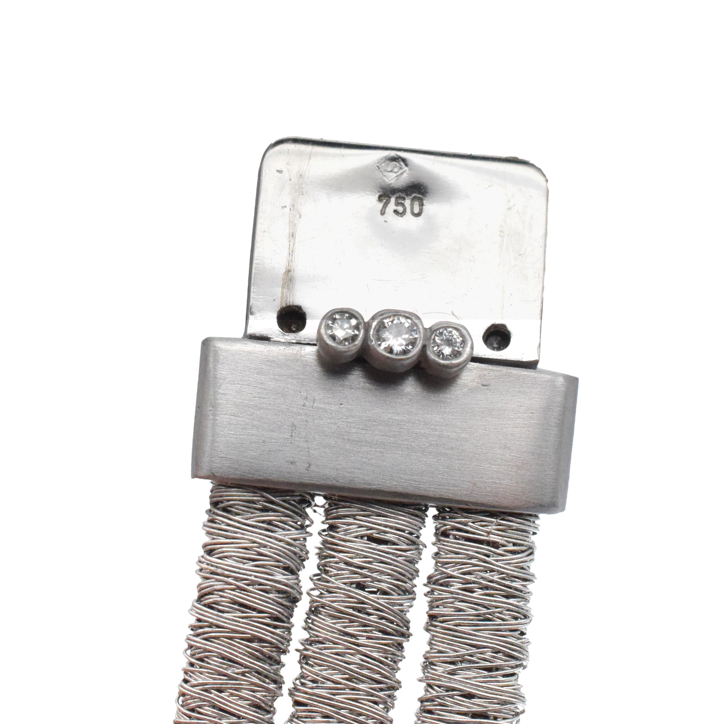 H. Stern Multi Row Necklace In 18k White Gold. For Sale 3