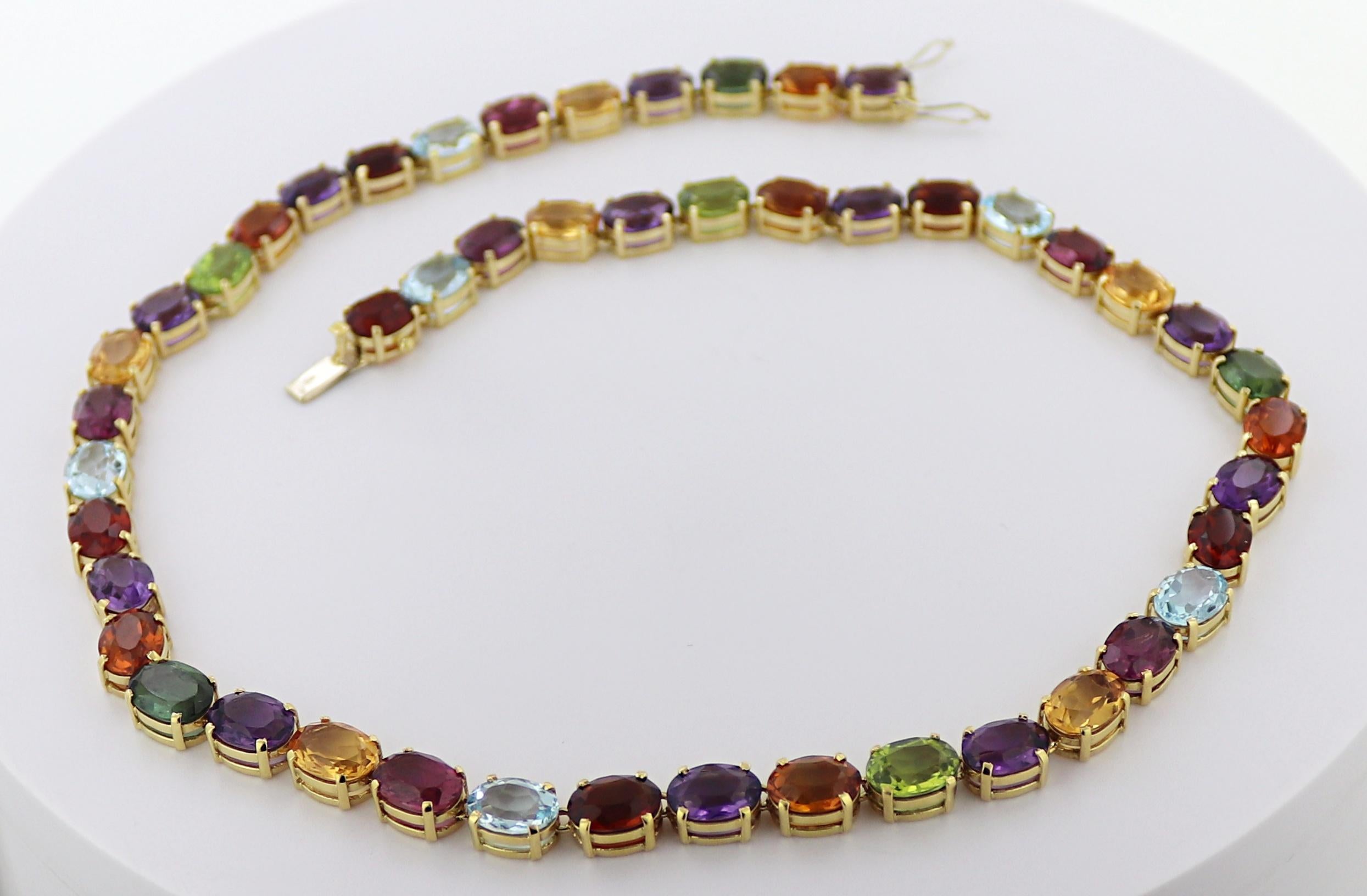 H. Stern Multi-Stone, 18k Yellow Gold Necklace In Good Condition For Sale In Pleasant Hill, CA