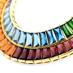 H. Stern Multicolor Gemstone Rainbow 18K Gold Choker Necklace