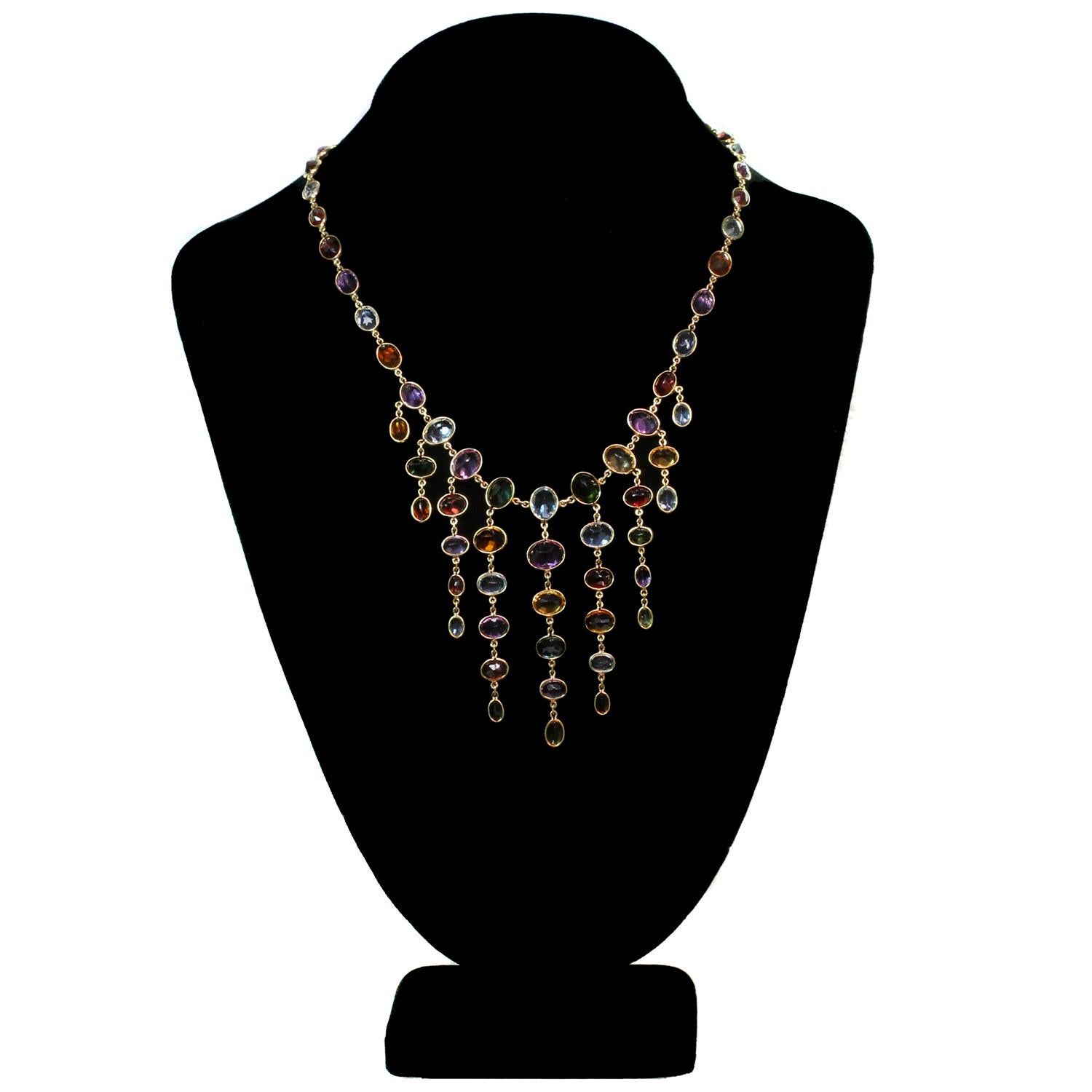 multi color gemstone necklace