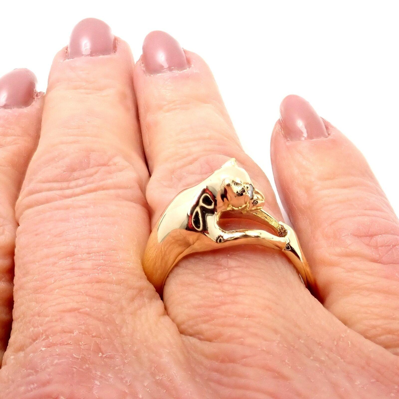 Women's or Men's H. Stern Panther Diamond Yellow Gold Ring