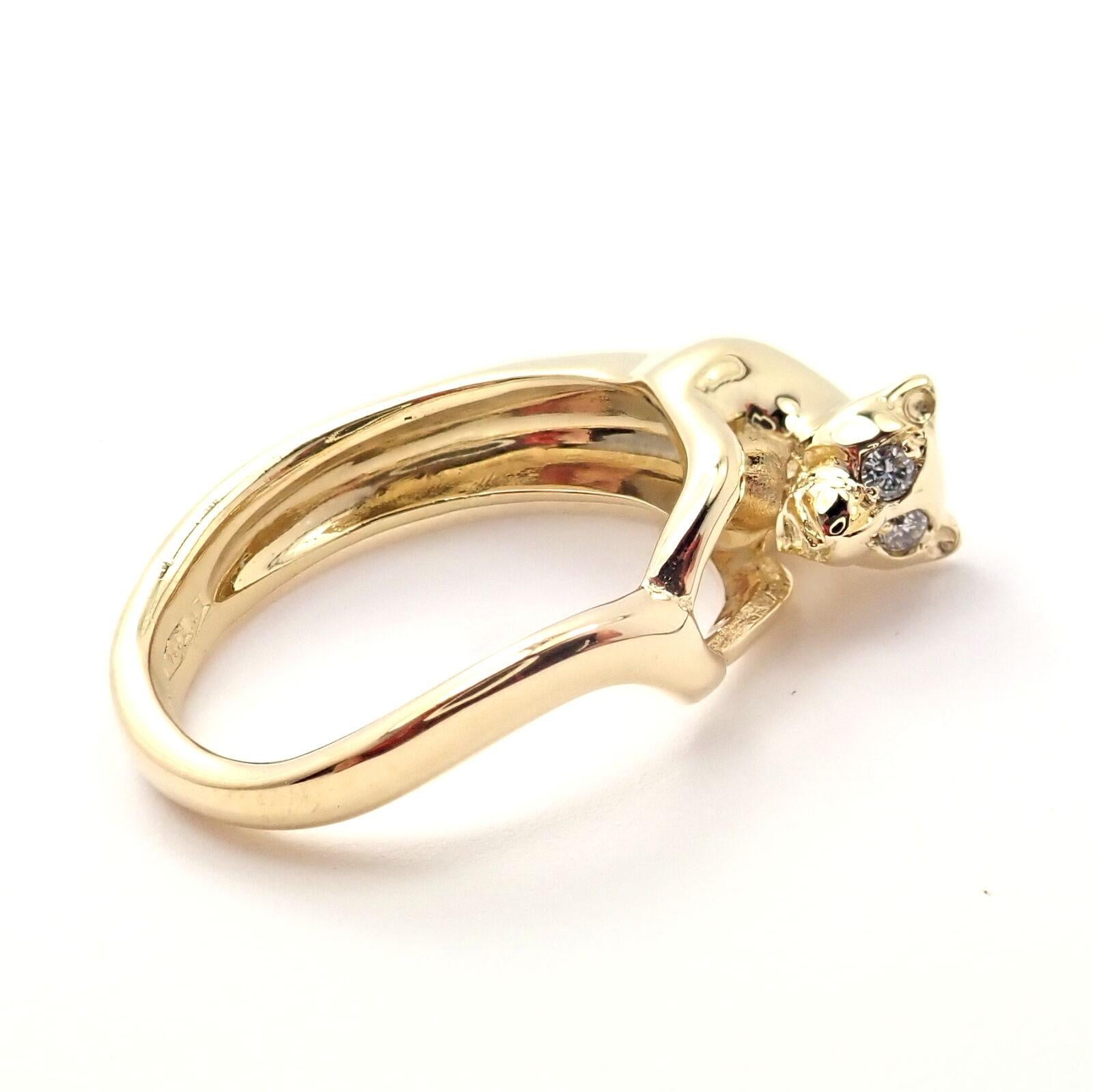 H. Stern Panther Diamond Yellow Gold Ring 4