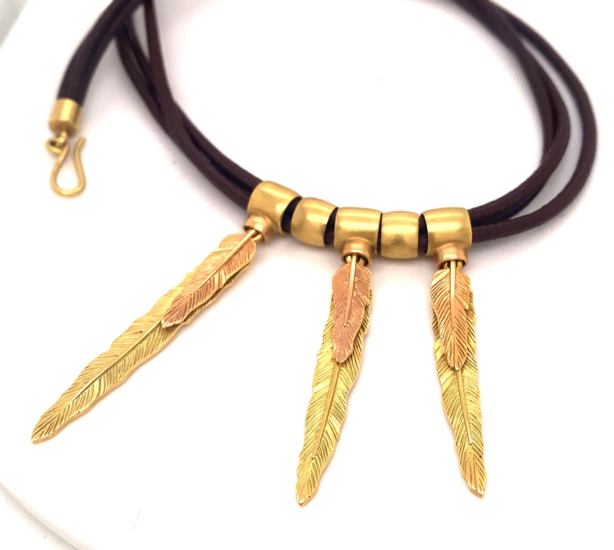 designer leather necklace