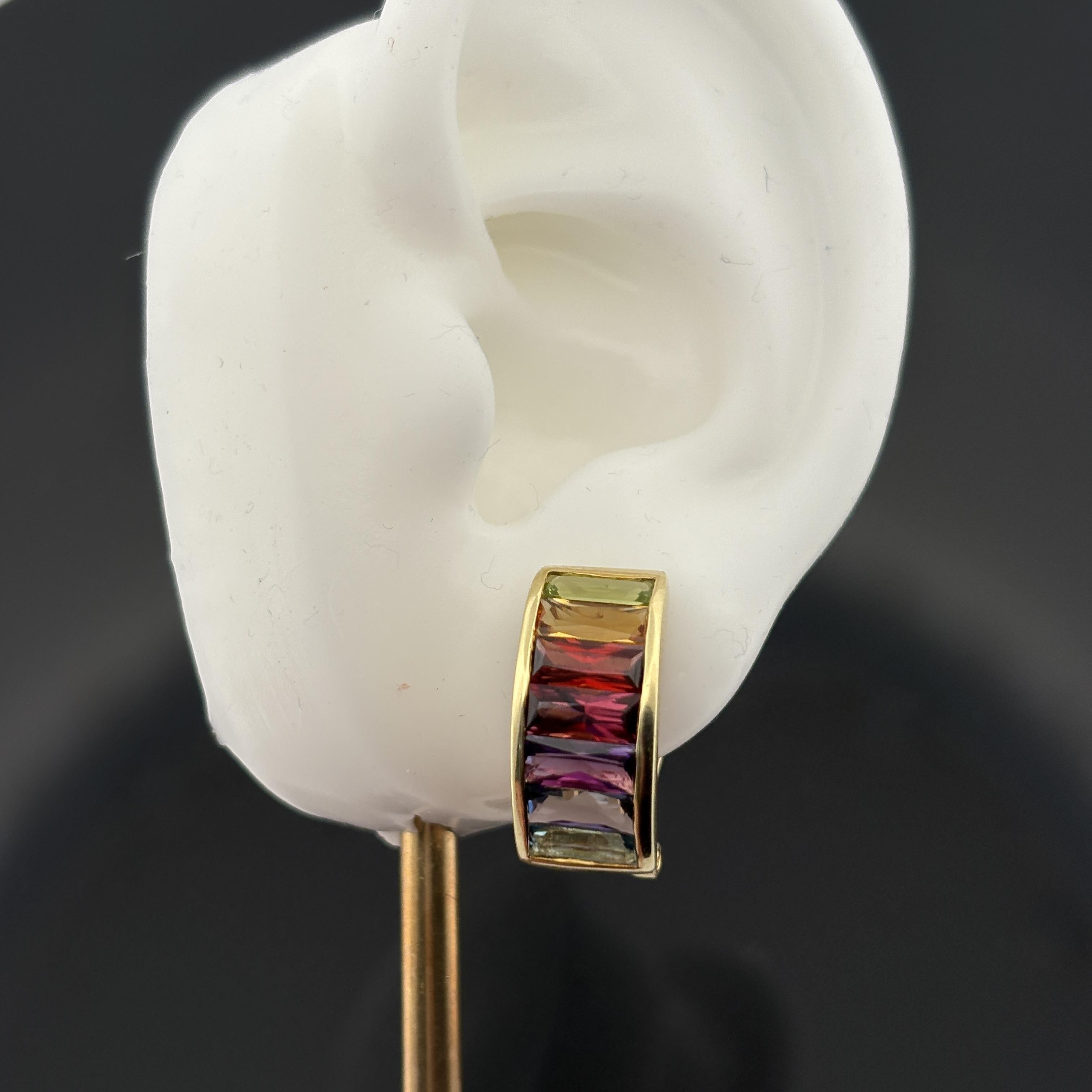 H. Stern Rainbow Collection Gemstone Earrings 18k Yellow Gold 6