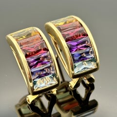 H. Stern Boucles d'oreilles en or jaune 18k Rainbow Collection Gemstone