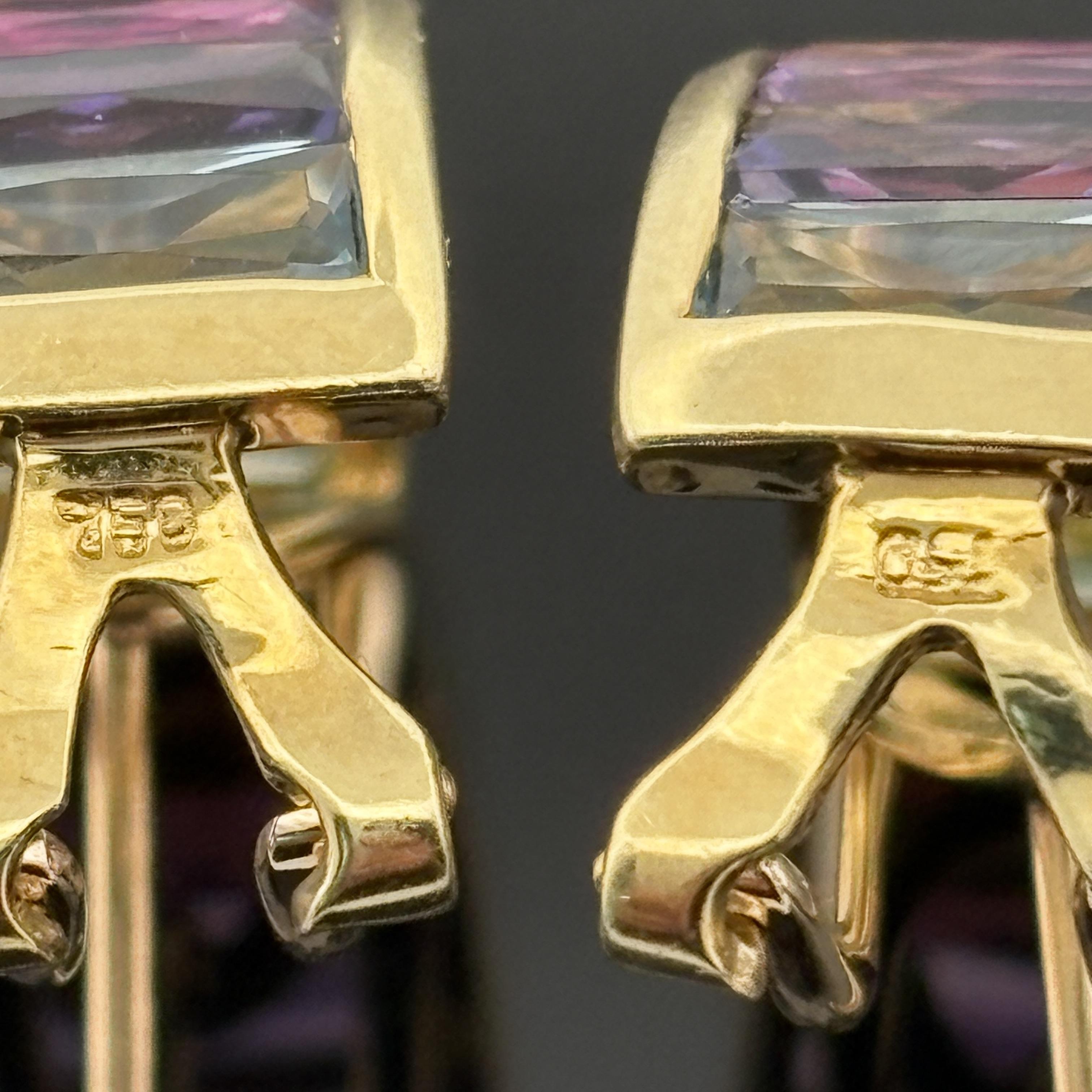 H. Stern Rainbow Collection Gemstone Earrings 18k Yellow Gold 2