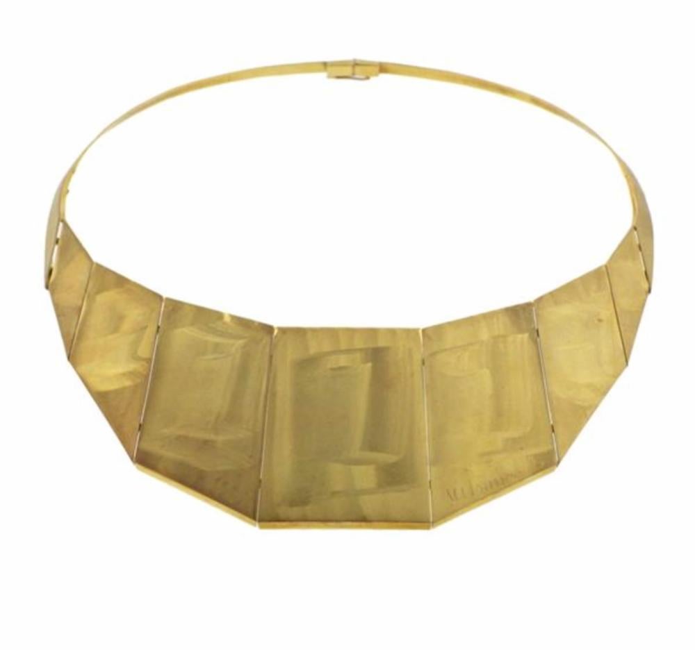 H Stern & Roberto Moriconi 18 Karat Yellow Gold Bib Necklace In Good Condition For Sale In QLD , AU