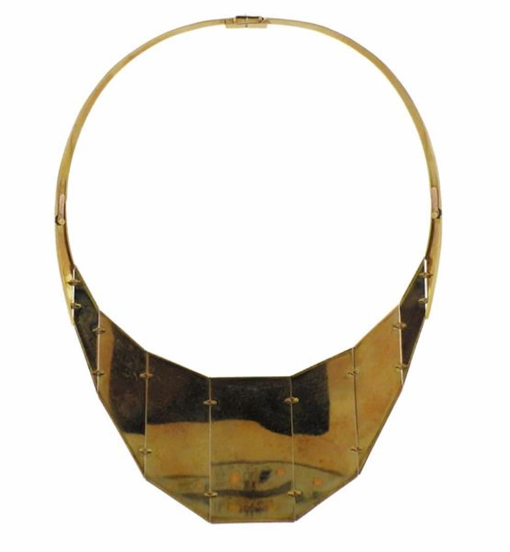 H Stern & Roberto Moriconi 18 Karat Yellow Gold Bib Necklace For Sale 1