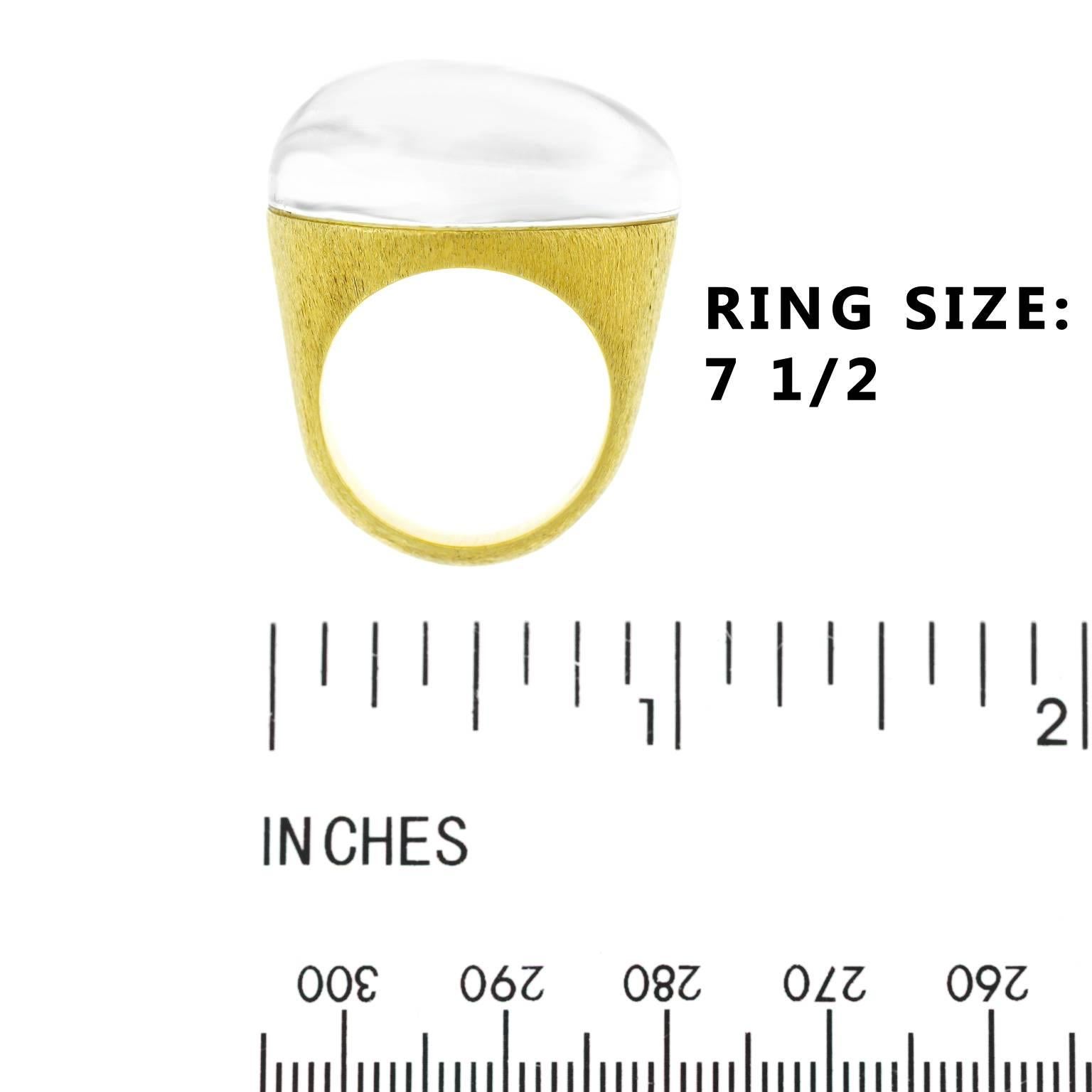 Women's or Men's H. Stern Rock Crystal Set Gold Ring