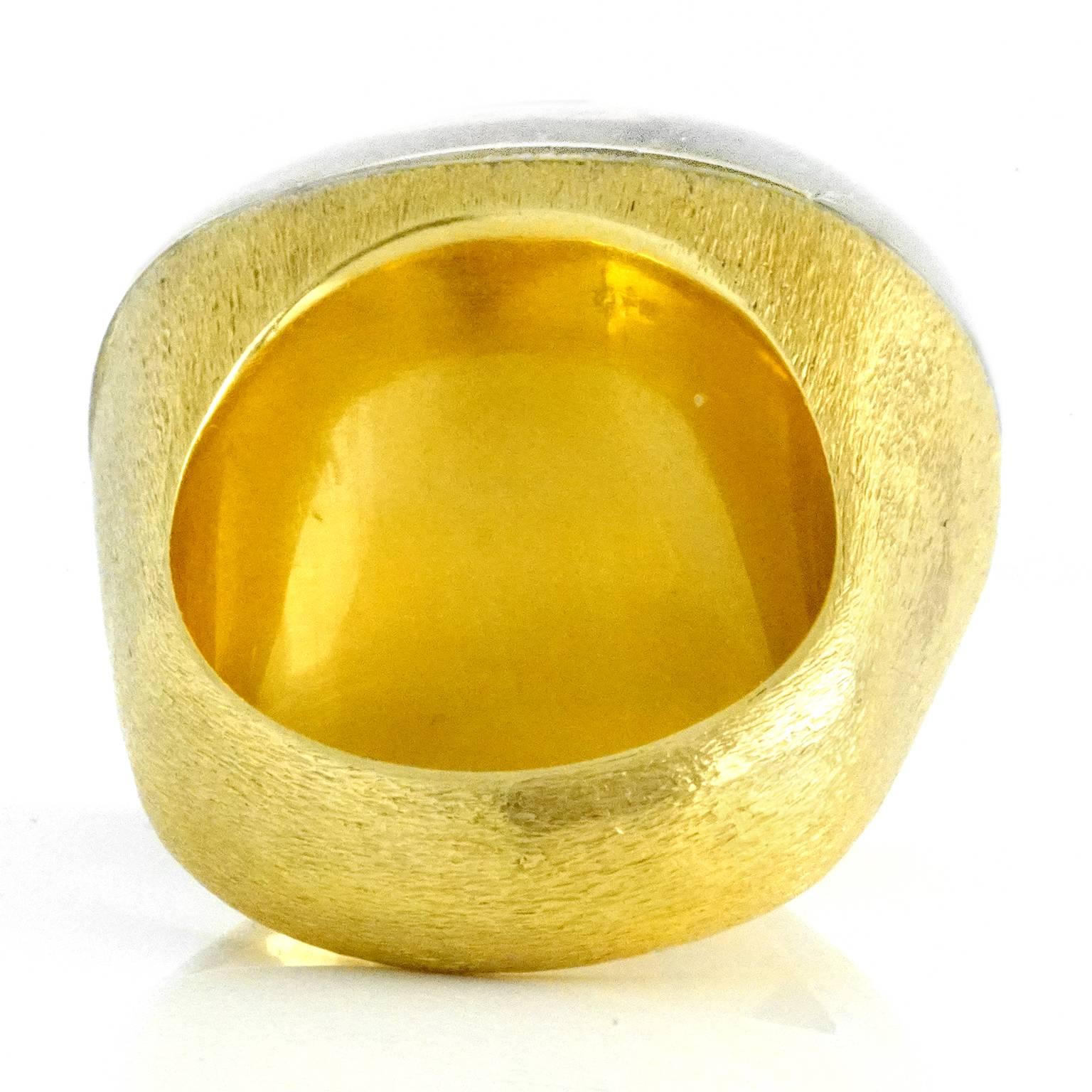 H. Stern Rock Crystal Set Gold Ring 1