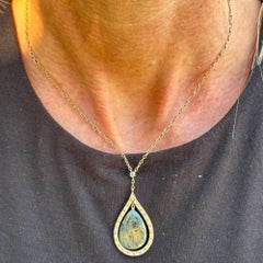 H. Stern Rutilated Quartz & Diamond 18 Karat Yellow Gold Pendant Necklace