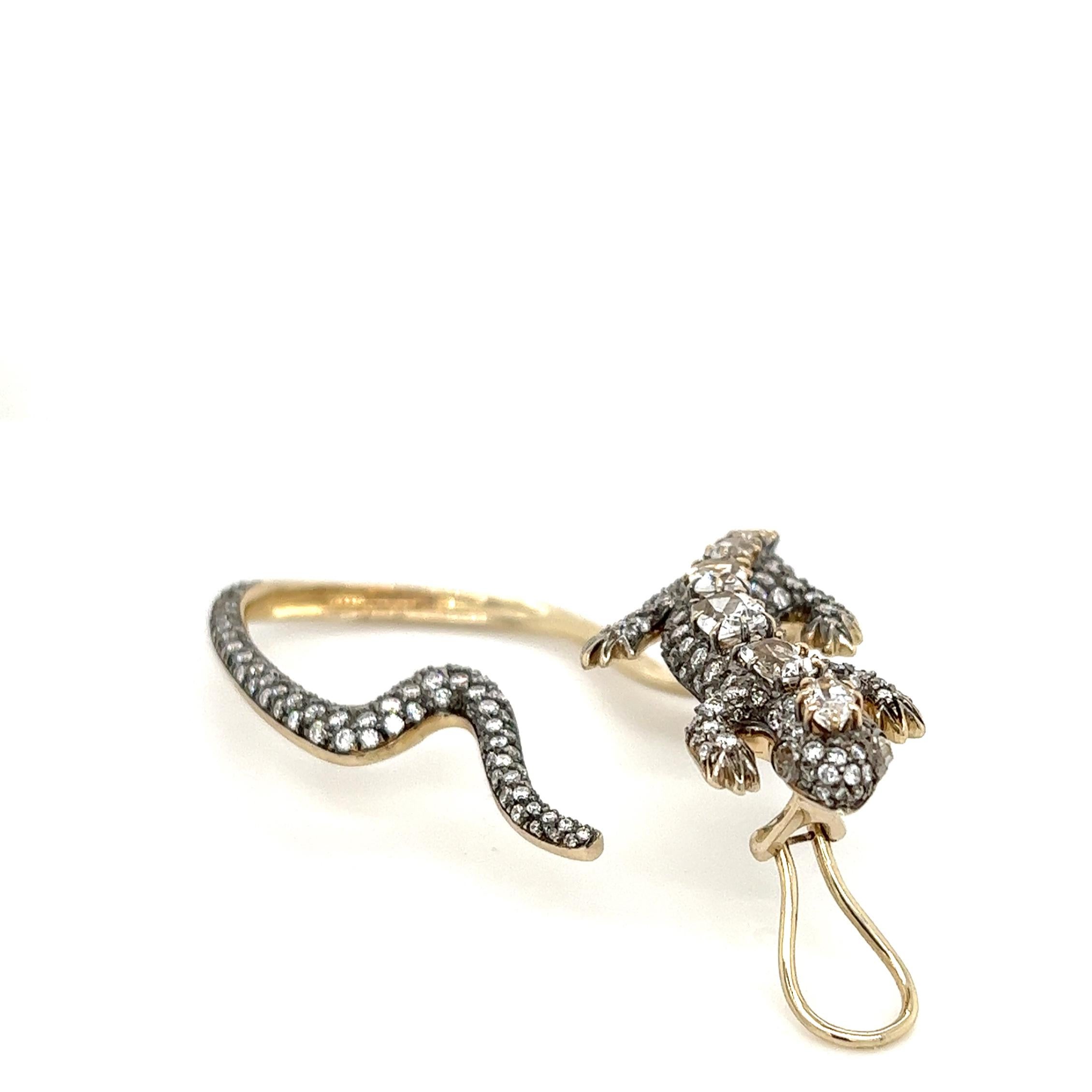 H. Stern Salamander Ear Cuff Diamond Morganite Gemstones Rose Gold 18k