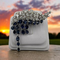 H. Stern Sapphire Diamond White Gold Brooch