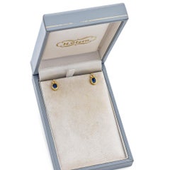 H. Stern Sapphire & Diamond Yellow Gold Screw-Back Stud Earrings with Box