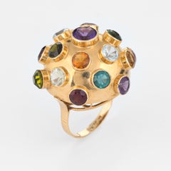H Stern Sputnik Gemstone Dome Large Vintage Cocktail Ring 18 Karat Yellow Gold