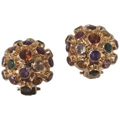 Sputnik Style Ring in 18 Karat Rose Gold Semi Precious Stone Earrings