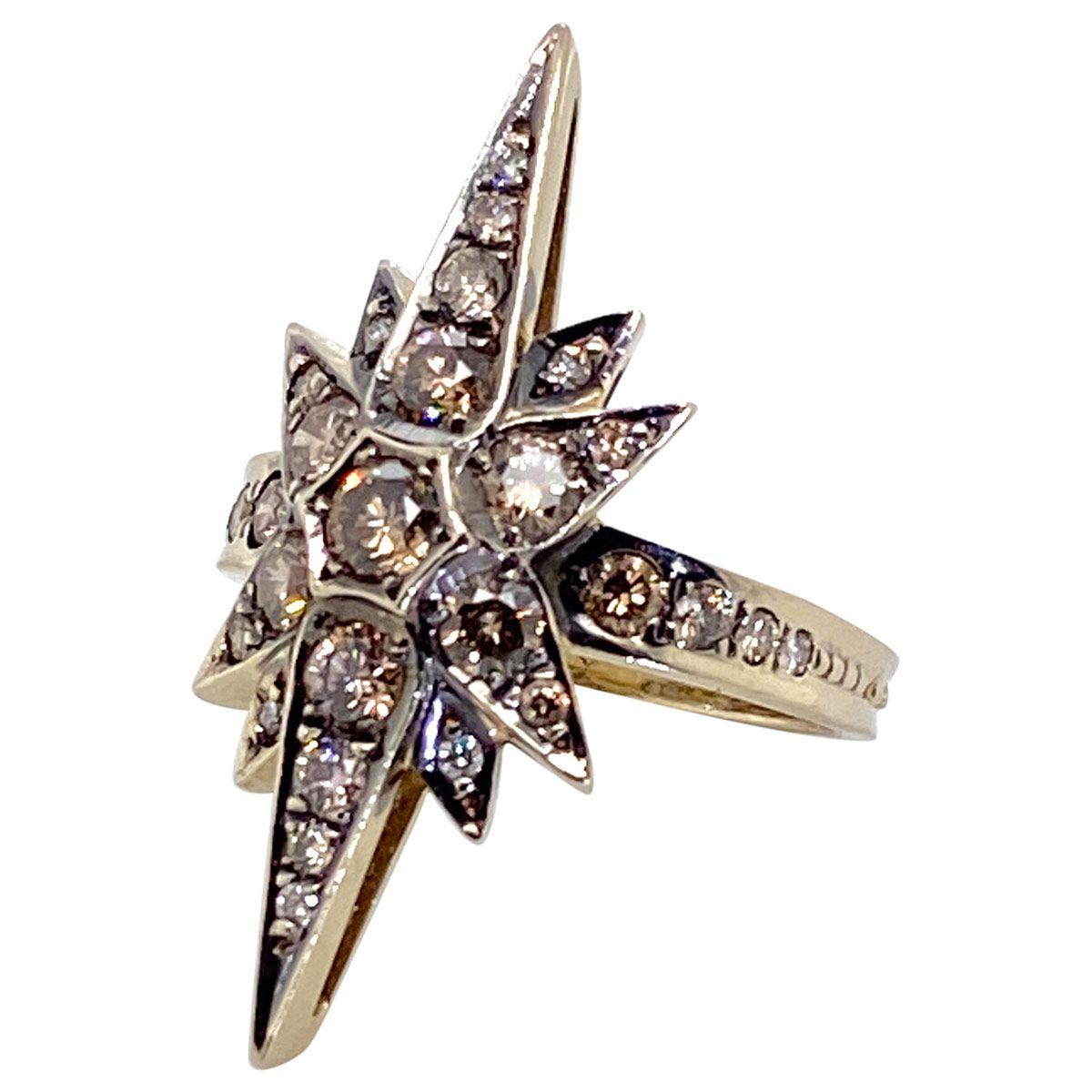 H Stern, one of my favourite jewellery designers has created the Stars collection which has been so popular and has become iconic in the jewellery world. This large Stars ring with its combination of varying colours of cognac & champagne diamonds is
