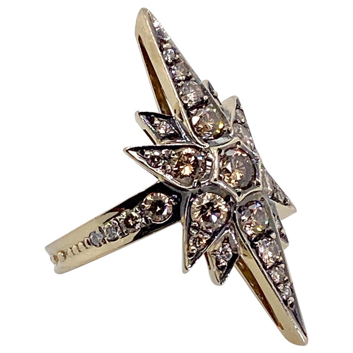 Contemporary H Stern Stars 18 Karat Noble Gold Cognac Diamond Ring