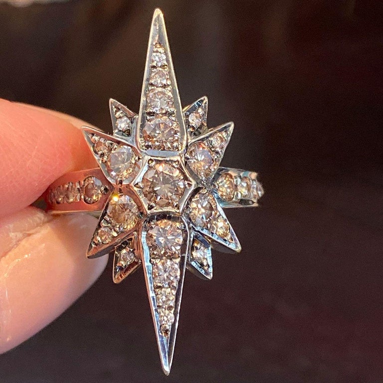 H Stern Stars 18 Karat Noble Gold Cognac Diamond Ring
