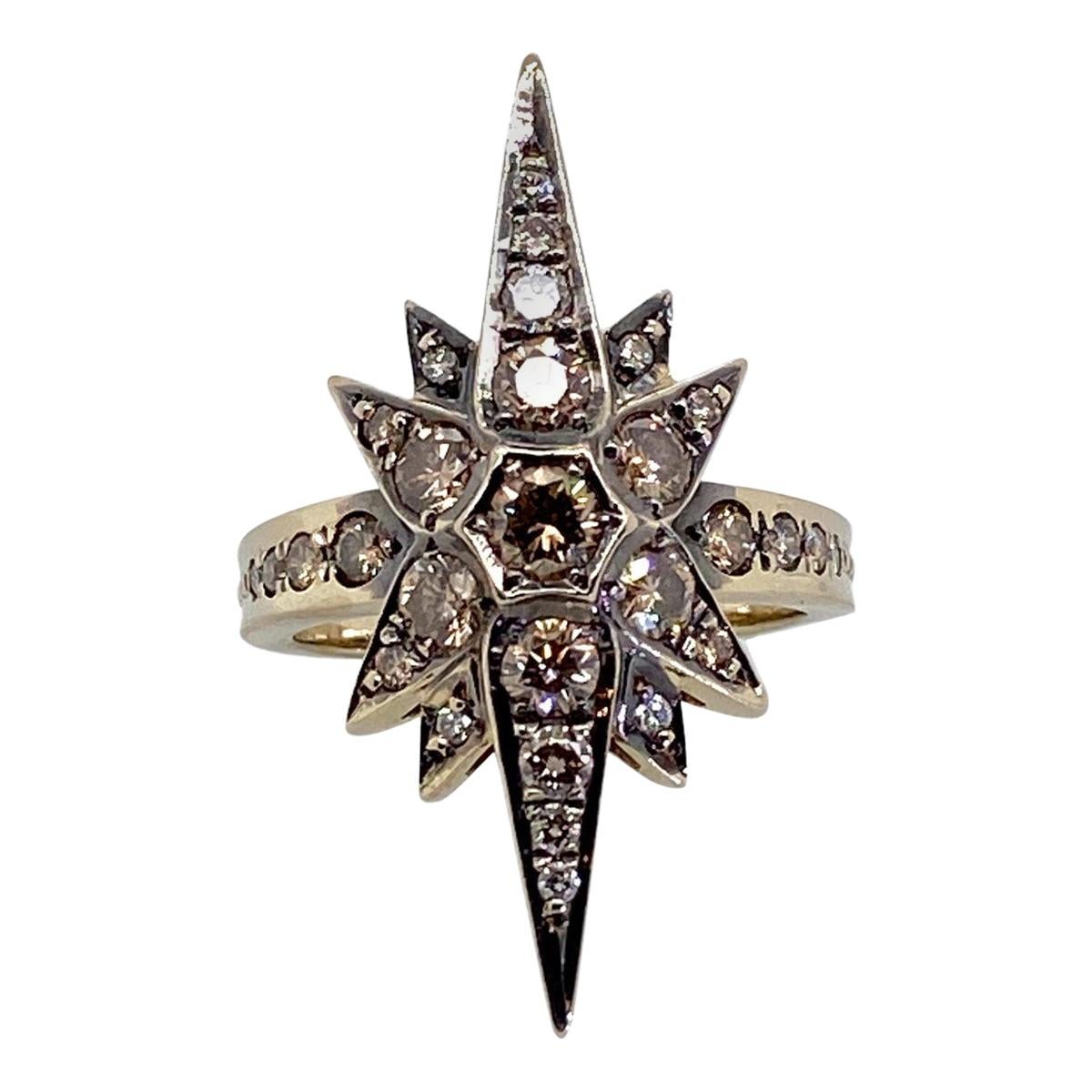 H Stern Stars 18 Karat Noble Gold Cognac Diamond Ring
