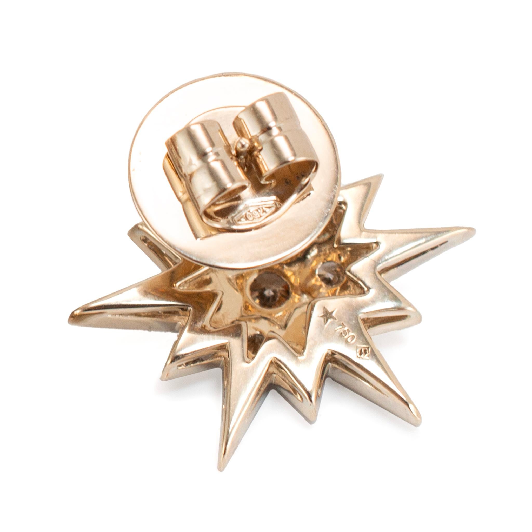 H. Stern the Stars Collection Orecchini a stella in oro nobile 18 carati con diamante cognac In condizioni ottime a Houston, TX