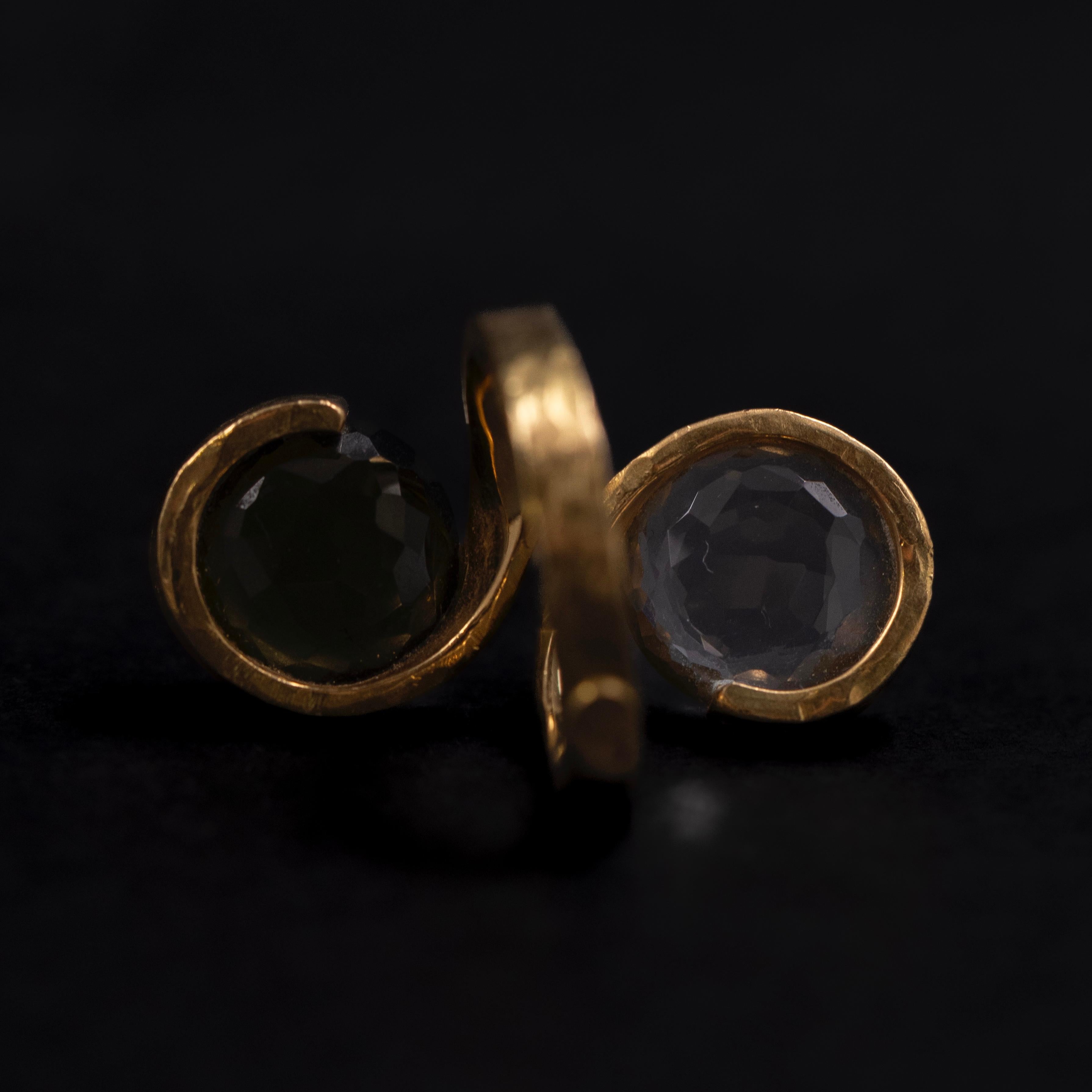 da uomo o donna H. Stern Anello da cocktail con tormalina e cristallo di rocca Toi et Moi Oro giallo 18 carati Brasile in vendita
