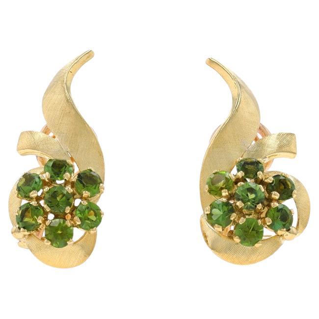 H. Stern Tourmaline Vintage Large Stud Earrings - Yellow Gold 18k Rnd 2.52ctw For Sale