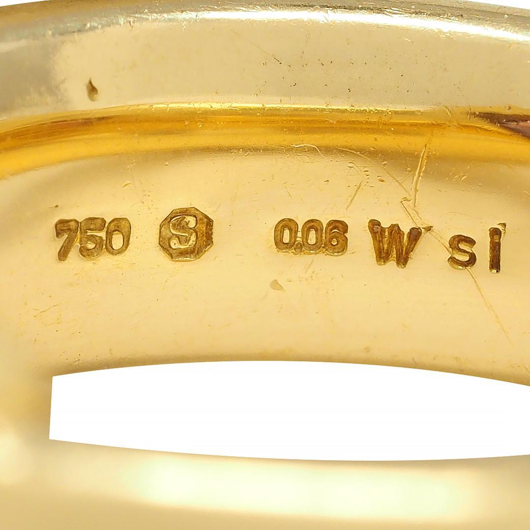 H. Stern Anello triangolare in oro giallo 18 carati con diamante e topazio rosa in vendita 5