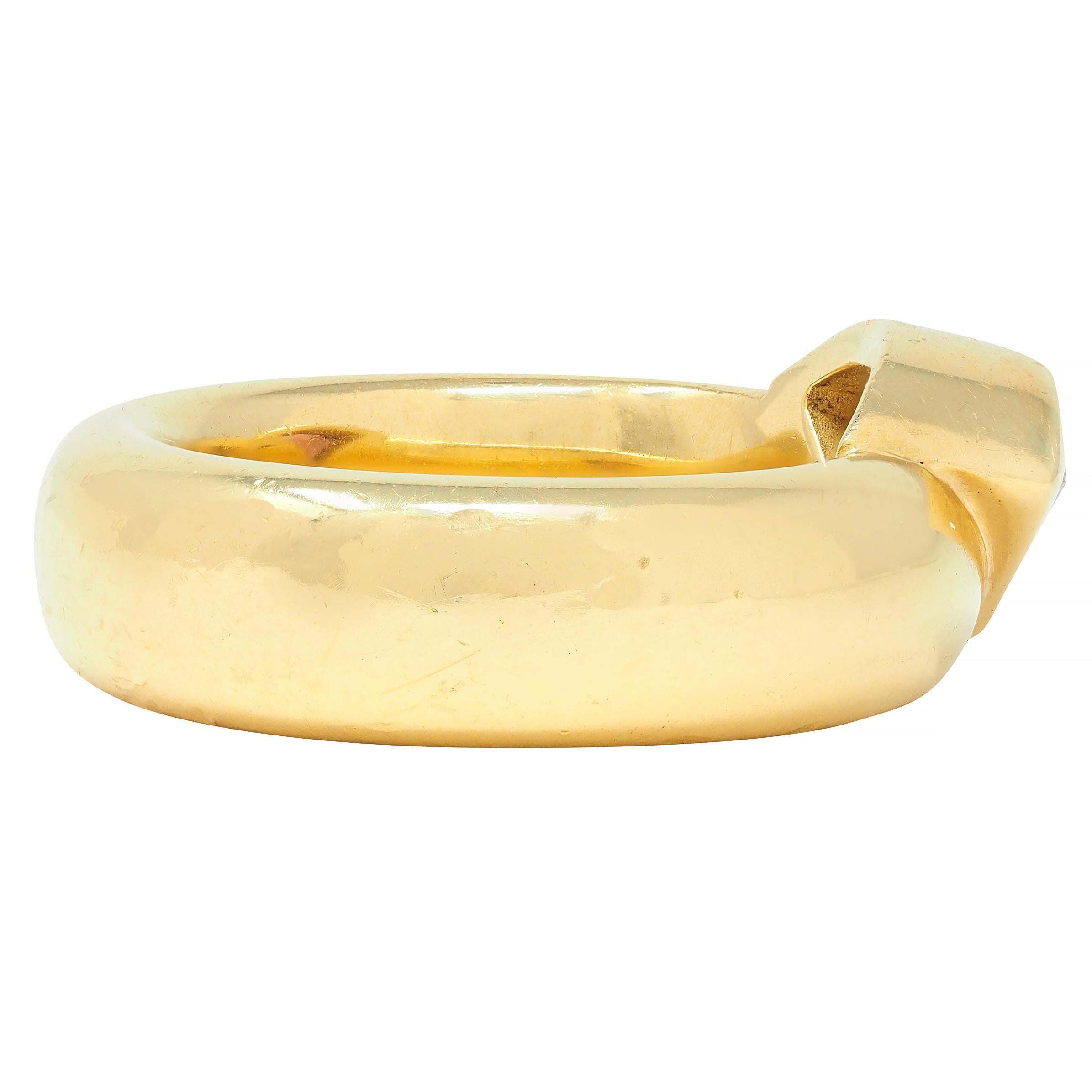 da uomo o donna H. Stern Anello triangolare in oro giallo 18 carati con diamante e topazio rosa in vendita