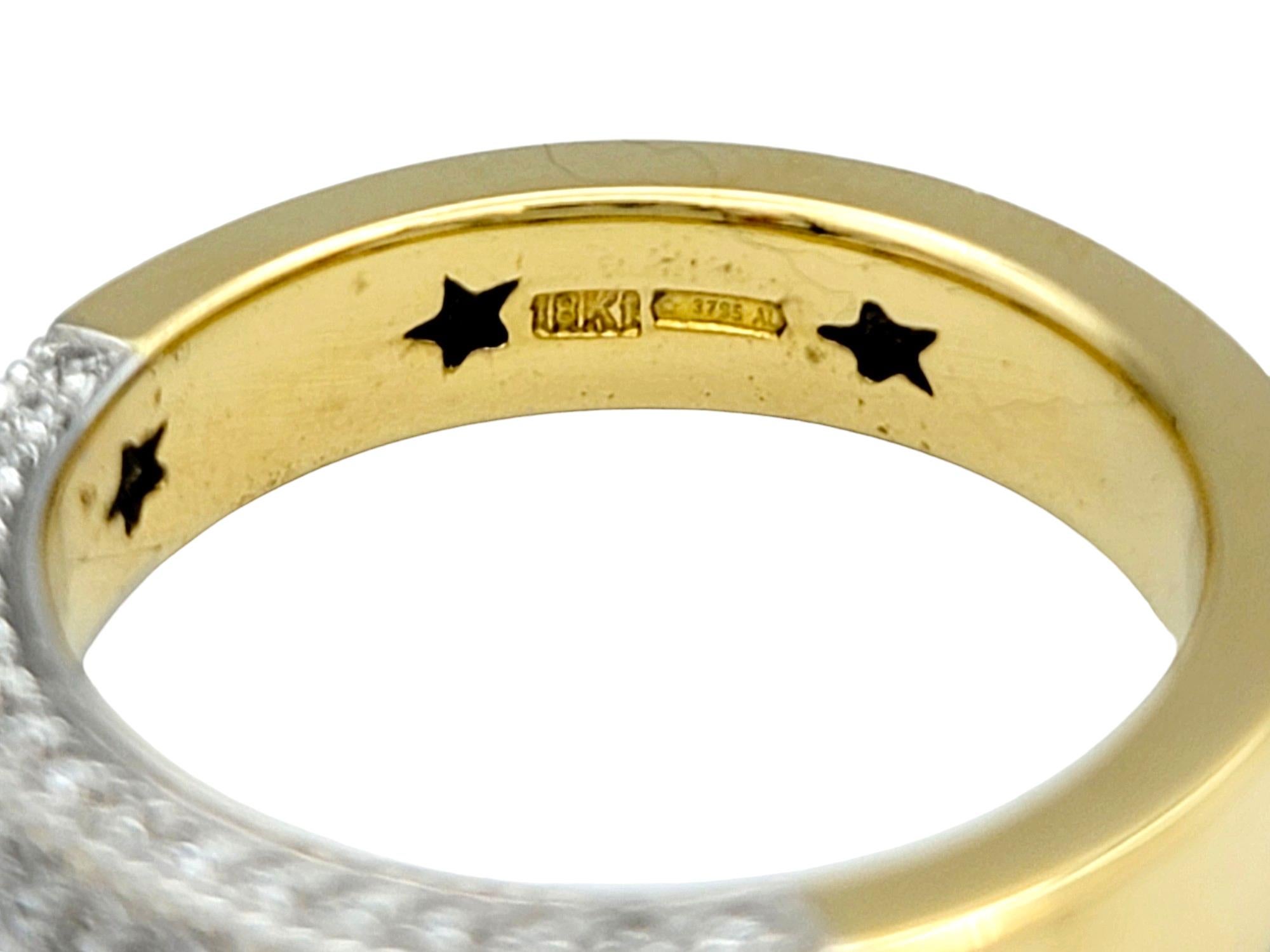 H. Stern Triple Row Diamond Band Ring with Star Designs in 18 Karat Yellow Gold For Sale 4