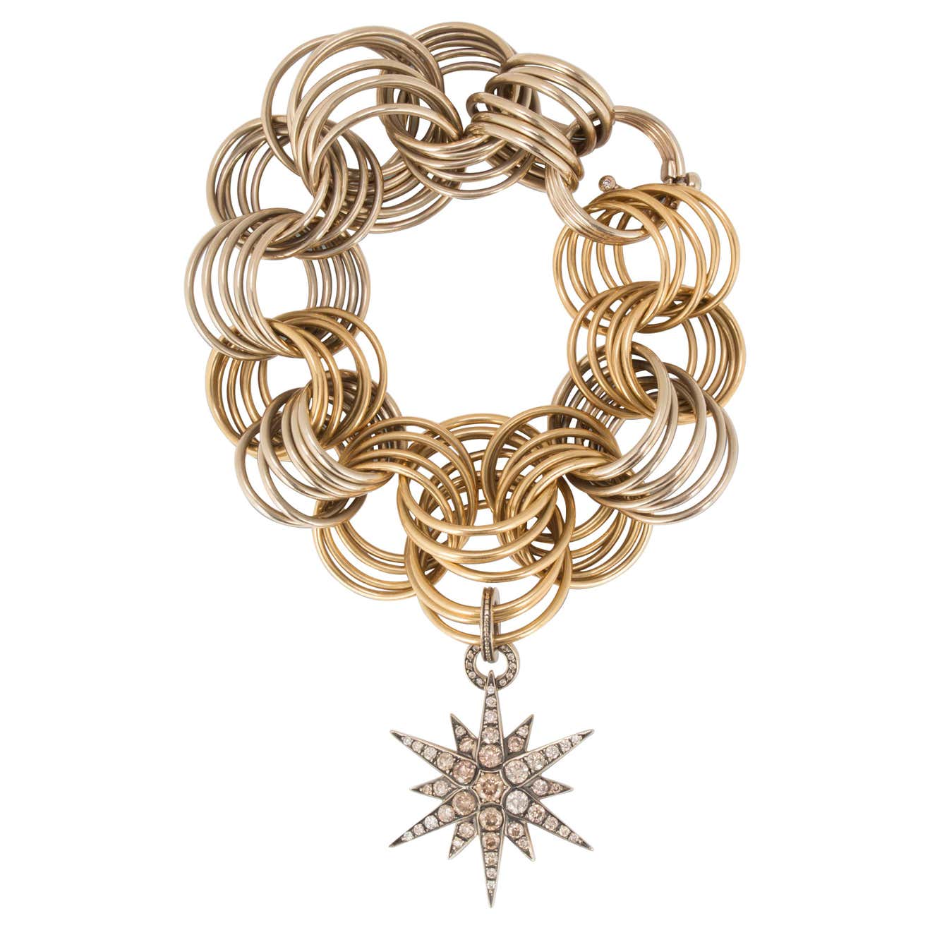 H. Stern Two-Tone Gold Ring Bracelet with Star Collection Pendant at ...