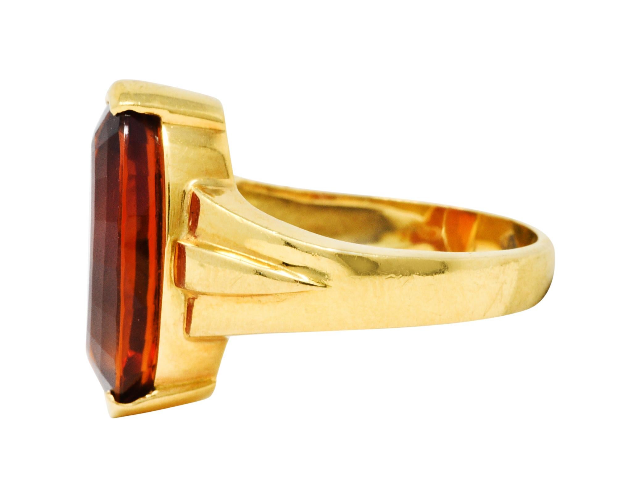 H. Stern Vintage Citrine 18 Karat Gold Gemstone Ring In Excellent Condition In Philadelphia, PA