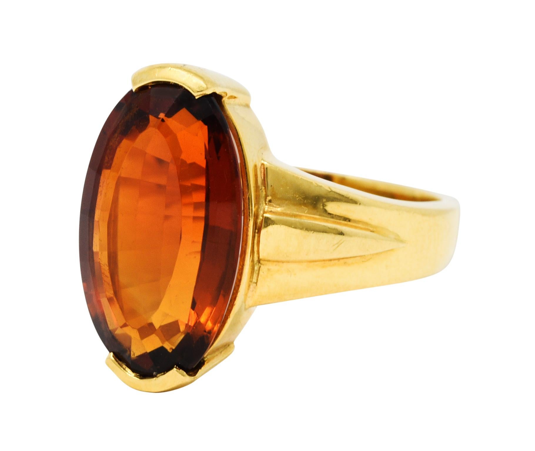 Women's or Men's H. Stern Vintage Citrine 18 Karat Gold Gemstone Ring