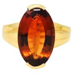 H. Stern Vintage Citrine 18 Karat Gold Gemstone Ring