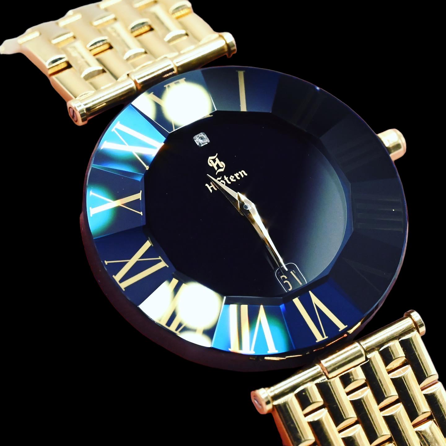 Baguette Cut H. Stern Vintage Sapphire Wristwatch 34 MM 18K Yellow Gold