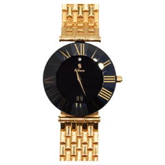 H. Stern Vintage Sapphire Wristwatch 34 MM 18K Yellow Gold