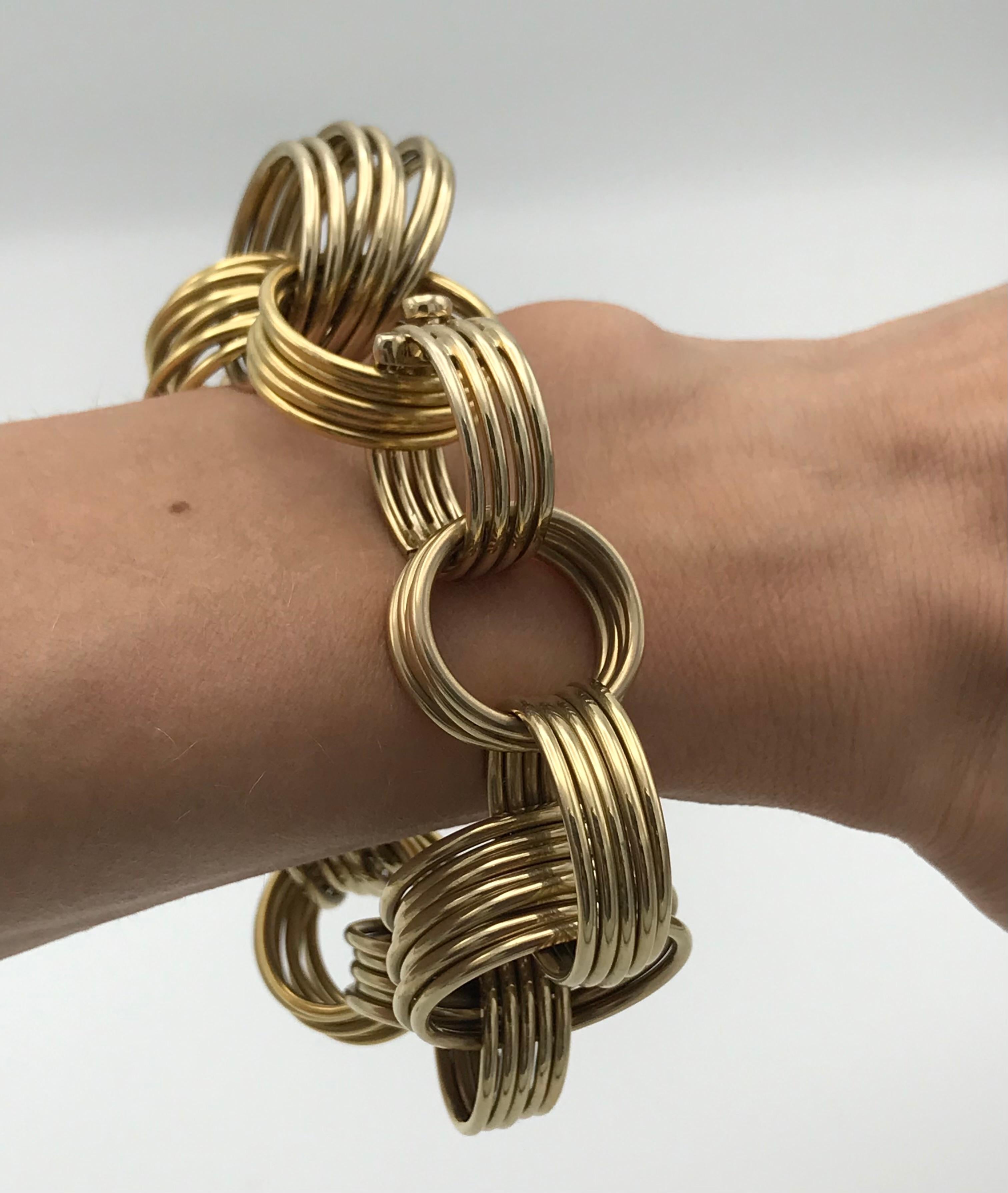 Women's or Men's H. Stern Wire Rings 18k Yellow Gold Bracelet For Sale